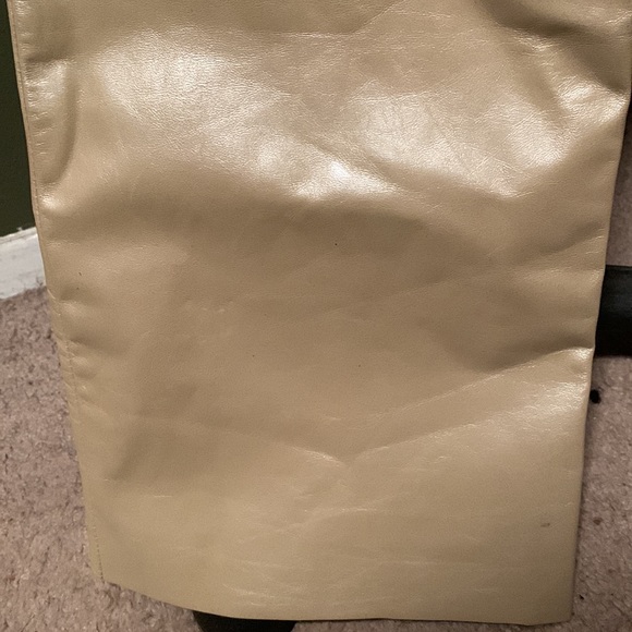 BNWOT 100% Leather fully lined Leather Pants, Size 14, beige color, no pockets. - Picture 16 of 16